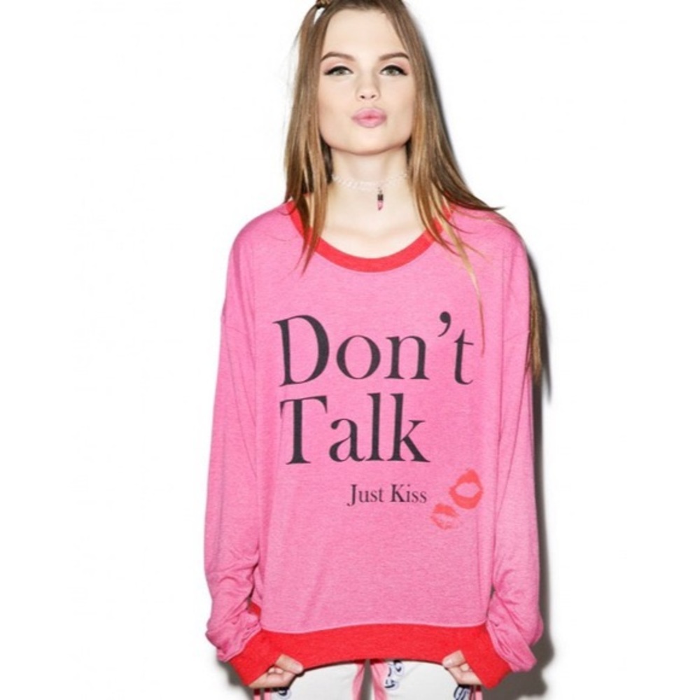 WILDFOX OVERSIZED DONT TALK JUST KISS SWEATER